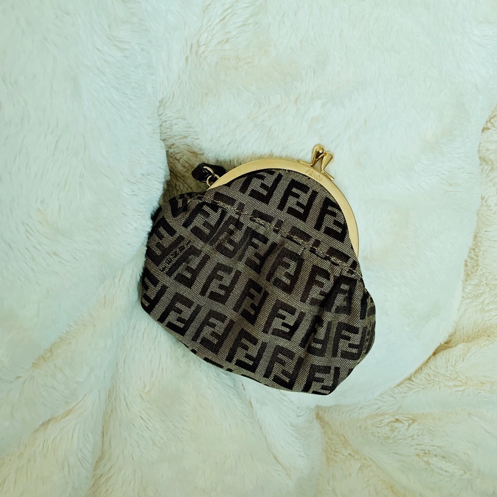 authentic fendi zucca coin purse